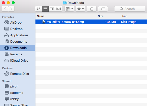 Mac OS downloads