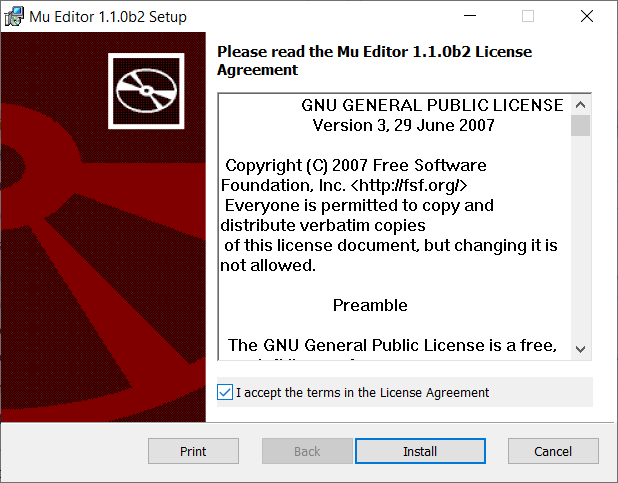 Windows installer license agreement