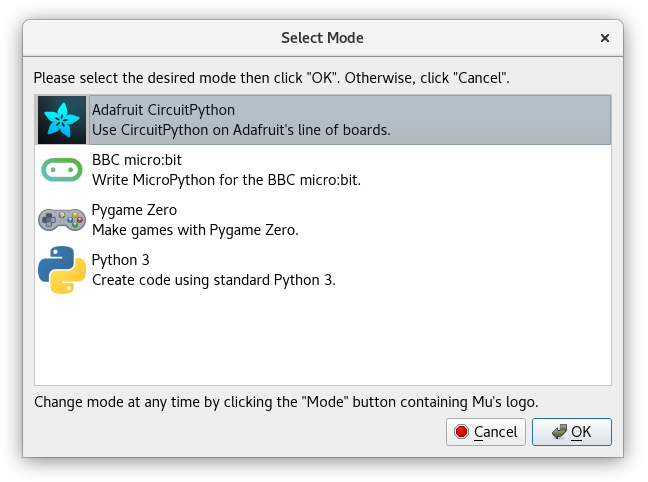 The Mode selector