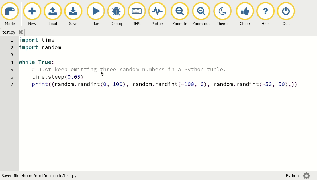 Python 3 mode plotter